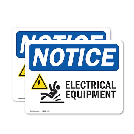 Signmission Electrical Equipment Sign With Symbol, 18 in W x Rectangle, Vinyl Decal OS-2PACK-NS-D-1218-L-11646